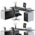 Modern Gray Black Office Set 3D model small image 1