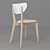 Modern Birch Kitchen Chair 3D model small image 3