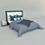 Sleek Contemporary Bed 3D model small image 2