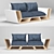 Modern Futon Sofa Pad 3D model small image 1