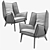 Modern Bistro Dining Armchair 3D model small image 2