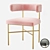 Elegant Kim Velvet Dining Chair 3D model small image 1