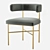 Elegant Kim Velvet Dining Chair 3D model small image 2