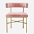 Elegant Kim Velvet Dining Chair 3D model small image 3