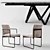Elegant Cartesio Extendable Table & Gala Chair 3D model small image 2