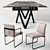 Elegant Cartesio Extendable Table & Gala Chair 3D model small image 3