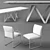 Elegant Cartesio Extendable Table & Gala Chair 3D model small image 4