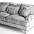 Elegant Rose 2-Seater Sofa 3D model small image 5