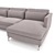 Modern Double Sofa Bed with Peninsula & Aluminum Legs 3D model small image 3