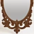 Elegant Golden Wood Mirror 3D model small image 4