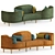 Velvet Dervisci Couch: Luxurious & Stylish 3D model small image 1