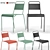 Sleek Black Stackable Chair 3D model small image 1