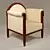 French Walnut Armchair: Paul Follot 3D model small image 1