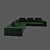 Amsterdam Green Velvet Sofa 3D model small image 2