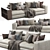 Flexform Groundpiece Sofa: Modern Comfort for Your Living Room 3D model small image 1