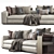 Flexform Groundpiece Sofa: Modern Comfort for Your Living Room 3D model small image 2