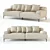 Modern Ottone 3-Seater Sofa 3D model small image 1