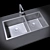 Sleek Stainless Steel Top Mount Sink 3D model small image 2