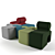 Playful Puzzle Poufs | Customizable Color Palette 3D model small image 4