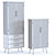 Sleek Glass Cabinet with Two Doors 3D model small image 2