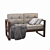 Small Wood and Textile Sofa 3D model small image 1