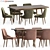 Larsson Dining Set: 180x90 Table + Andover Side Chairs 3D model small image 1