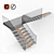 Contemporary Wooden Staircase 3D model small image 1