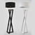 Modern Black and White Wood Floor Lamp 3D model small image 1