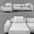 Contemporary Modular Sectional Sofa 3D model small image 3