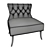 Domingo Mork Dark Gray Armchair: Classic Elegance 3D model small image 4