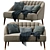 Elegant Margot 2 Seater Sofa 3D model small image 1