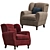 Sleek Mohair Cinema Armchair 3D model small image 2