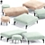 Comfort Bliss Ottoman Fabric 3D model small image 1