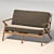 Luxury Velvet Love Seat: Modern Design 3D model small image 1