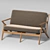 Luxury Velvet Love Seat: Modern Design 3D model small image 6