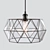 Vintage Geometric Stained Glass Chandelier 3D model small image 1