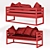 Modern Divan Sofa Bed, 170cm Wide 3D model small image 4
