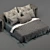 Elegant Bed Frame with Textured Materials 3D model small image 2