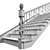 Elegant Classic Staircase 3D model small image 2