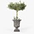 Vintage Metal Pot Planter 3D model small image 2