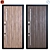 Solid Wood Exterior Door 3D model small image 1