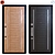 Rustic Wooden Exterior Door 3D model small image 1