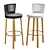 Sleek Wood Bar Stool 3D model small image 1