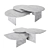 Naples 3-Piece Coffee Table Set 3D model small image 1
