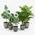 Modern Geometric Pot Planter Set 3D model small image 2