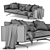 Elegant Fauve Sofa: Modern Comfort 3D model small image 3