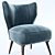 Compact Upholstered Accent Chair 3D model small image 2