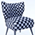 Compact Upholstered Accent Chair 3D model small image 5