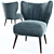 Compact Upholstered Accent Chair 3D model small image 6