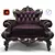 Luxury Royal Classic Armchair 3D model small image 2